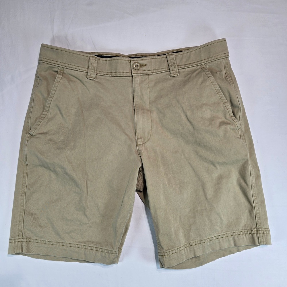 St Johns Bay Mens Khaki Chino Shorts Comfort Stretch Tan Size 36 75473-8‎